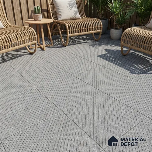 Parking Floor Tile TL 02343 16 x 16 inch Vitrified Anti Skid Matte Finish Heavy Duty Tile - 12 mm | Suitable For Outdoor, Heavy Traffic Areas | Pattern Alignment May Vary | 2-3 mm Spacer is Mandatory