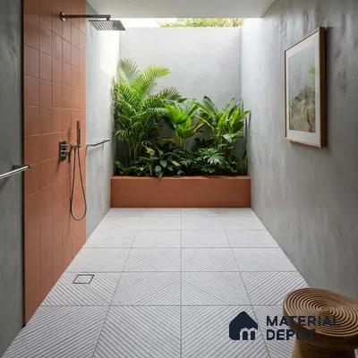 Parking Floor Tile TL 02344 16 x 16 inch Vitrified Anti Skid Matte Finish Heavy Duty Tile - 12 mm | Suitable For Outdoor, Heavy Traffic Areas | Pattern Alignment May Vary | 2-3 mm Spacer is Mandatory
