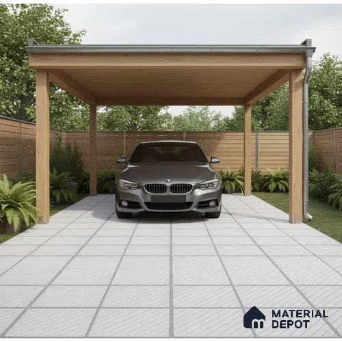 Parking Floor Tile TL 02344 16 x 16 inch Vitrified Anti Skid Matte Finish Heavy Duty Tile - 12 mm | Suitable For Outdoor, Heavy Traffic Areas | Pattern Alignment May Vary | 2-3 mm Spacer is Mandatory