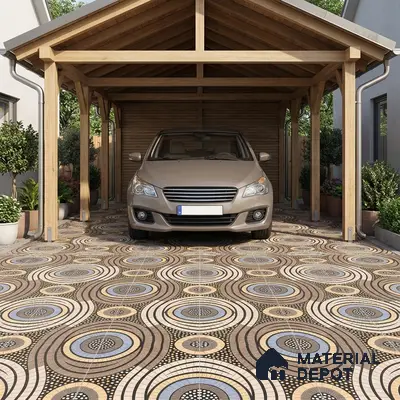 Parking Floor Tile TL 02345 16 x 16 inch Vitrified Anti Skid Matte Finish Heavy Duty Tile - 12 mm | Suitable For Outdoor, Heavy Traffic Areas | Pattern Alignment May Vary | 2-3 mm Spacer is Mandatory