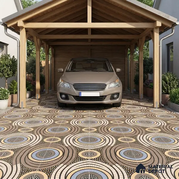 Parking Floor Tile TL 02345 16 x 16 inch Vitrified Anti Skid Matte Finish Heavy Duty Tile - 12 mm | Suitable For Outdoor, Heavy Traffic Areas | Pattern Alignment May Vary | 2-3 mm Spacer is Mandatory