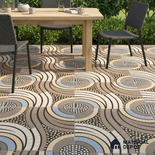 Parking Floor Tile TL 02345 16 x 16 inch Vitrified Anti Skid Matte Finish Heavy Duty Tile - 12 mm | Suitable For Outdoor, Heavy Traffic Areas | Pattern Alignment May Vary | 2-3 mm Spacer is Mandatory