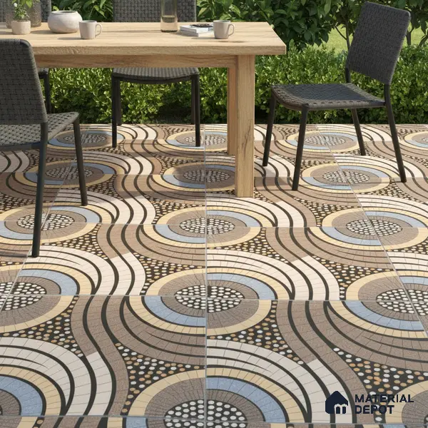 Parking Floor Tile TL 02345 16 x 16 inch Vitrified Anti Skid Matte Finish Heavy Duty Tile - 12 mm | Suitable For Outdoor, Heavy Traffic Areas | Pattern Alignment May Vary | 2-3 mm Spacer is Mandatory