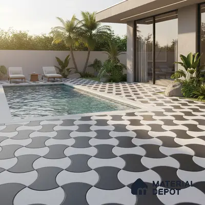 Parking Floor Tile TL 02347 16 x 16 inch Vitrified Anti Skid Matte Finish Heavy Duty Tile - 12 mm | Suitable For Outdoor, Heavy Traffic Areas | Pattern Alignment May Vary | 2-3 mm Spacer is Mandatory