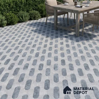 Parking Floor Tile TL 02351 16 x 16 inch Vitrified Anti Skid Matte Finish Heavy Duty Tile - 12 mm | Suitable For Outdoor, Heavy Traffic Areas | Pattern Alignment May Vary | 2-3 mm Spacer is Mandatory