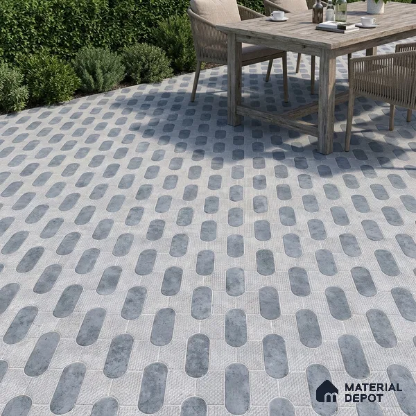 Parking Floor Tile TL 02351 16 x 16 inch Vitrified Anti Skid Matte Finish Heavy Duty Tile - 12 mm | Suitable For Outdoor, Heavy Traffic Areas | Pattern Alignment May Vary | 2-3 mm Spacer is Mandatory