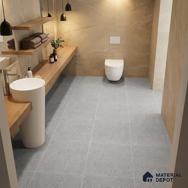 Parking Floor Tile TL 02356 16 x 16 inch Vitrified Anti Skid Matte Finish Heavy Duty Tile - 12 mm | Suitable For Bathroom, Heavy Traffic Areas | Pattern Alignment May Vary | 2-3 mm Spacer is Mandatory