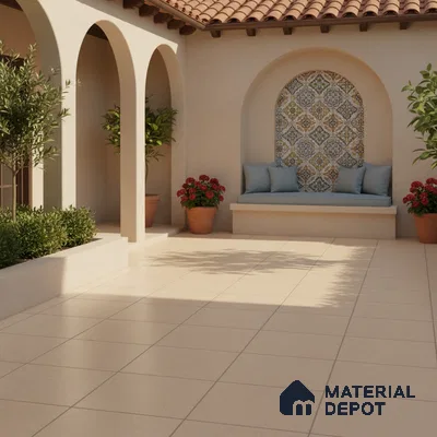 Parking Floor Tile TL 02358 16 x 16 inch Vitrified Anti Skid Matte Finish Heavy Duty Tile - 12 mm | Suitable For Bathroom, Heavy Traffic Areas, Courtyard | Pattern Alignment May Vary | 2-3 mm Spacer is Mandatory