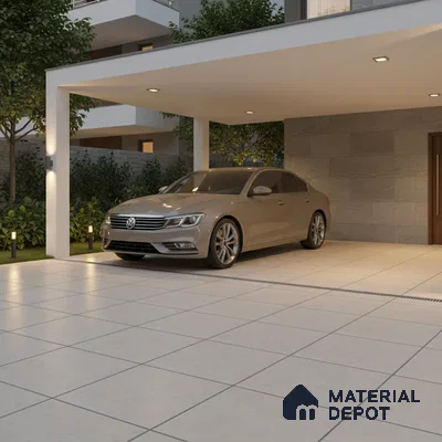 Parking Floor Tile TL 02359 16 x 16 inch Vitrified Anti Skid Matte Finish Heavy Duty Tile - 12 mm | Suitable For Bathroom, Balcony, Heavy Traffic Areas | Pattern Alignment May Vary | 2-3 mm Spacer is Mandatory