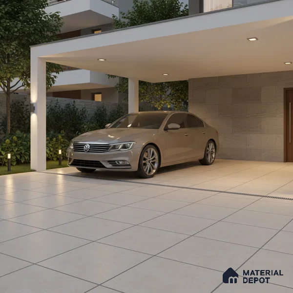 Parking Floor Tile TL 02359 16 x 16 inch Vitrified Anti Skid Matte Finish Heavy Duty Tile - 12 mm | Suitable For Bathroom, Balcony, Heavy Traffic Areas | Pattern Alignment May Vary | 2-3 mm Spacer is Mandatory