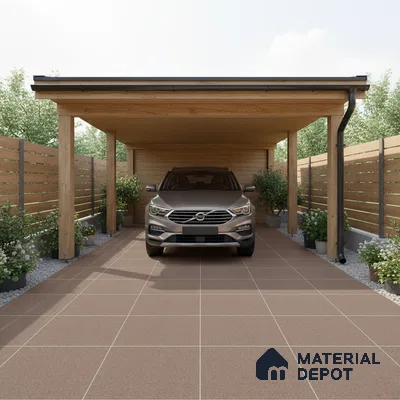 Parking Floor Tile TL 02360 16 x 16 inch Vitrified Anti Skid Matte Finish Heavy Duty Tile - 12 mm | Suitable For Parking, Heavy Traffic Areas, Bathroom | Pattern Alignment May Vary | 2-3 mm Spacer is Mandatory