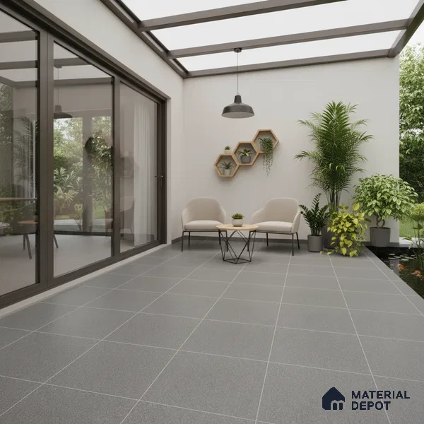 Parking Floor Tile TL 02362 16 x 16 inch Vitrified Anti Skid Matte Finish Heavy Duty Tile - 12 mm | Suitable For Bathroom, Balcony, Heavy Traffic Areas | Pattern Alignment May Vary | 2-3 mm Spacer is Mandatory