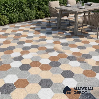 Parking Floor Tile TL 02363 16 x 16 inch Vitrified Anti Skid Matte Finish Heavy Duty Tile - 12 mm | Suitable For Outdoor, Heavy Traffic Areas | Pattern Alignment May Vary | 2-3 mm Spacer is Mandatory