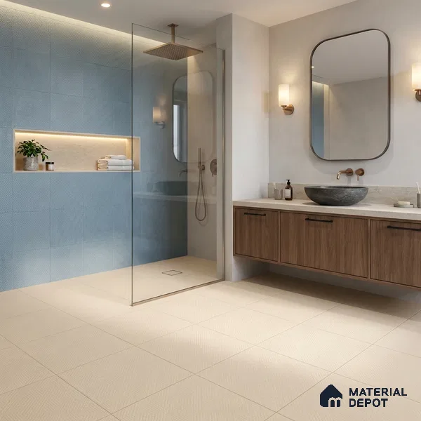 Parking Floor Tile TL 02364 16 x 16 inch Vitrified Anti Skid Matte Finish Heavy Duty Tile - 12 mm | Suitable For Bathroom, Heavy Traffic Areas | Pattern Alignment May Vary | 2-3 mm Spacer is Mandatory