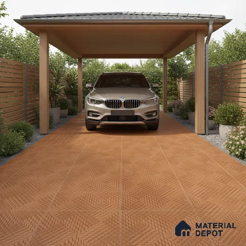 Parking Floor Tile TL 02365 16 x 16 inch Vitrified Anti Skid Matte Finish Heavy Duty Tile - 12 mm | Suitable For Outdoor, Heavy Traffic Areas | Pattern Alignment May Vary | 2-3 mm Spacer is Mandatory