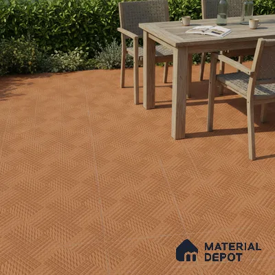 Parking Floor Tile TL 02365 16 x 16 inch Vitrified Anti Skid Matte Finish Heavy Duty Tile - 12 mm | Suitable For Outdoor, Heavy Traffic Areas | Pattern Alignment May Vary | 2-3 mm Spacer is Mandatory