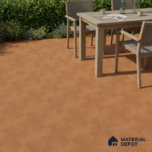 Parking Floor Tile TL 02365 16 x 16 inch Vitrified Anti Skid Matte Finish Heavy Duty Tile - 12 mm | Suitable For Outdoor, Heavy Traffic Areas | Pattern Alignment May Vary | 2-3 mm Spacer is Mandatory