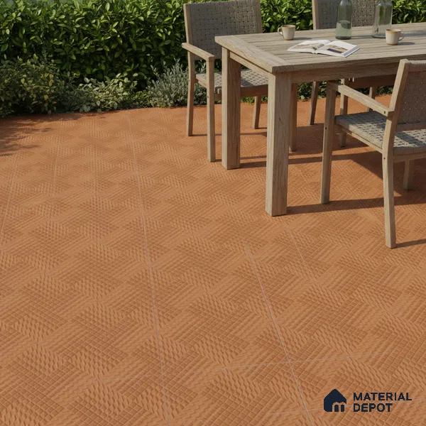 Parking Floor Tile TL 02365 16 x 16 inch Vitrified Anti Skid Matte Finish Heavy Duty Tile - 12 mm | Suitable For Outdoor, Heavy Traffic Areas | Pattern Alignment May Vary | 2-3 mm Spacer is Mandatory