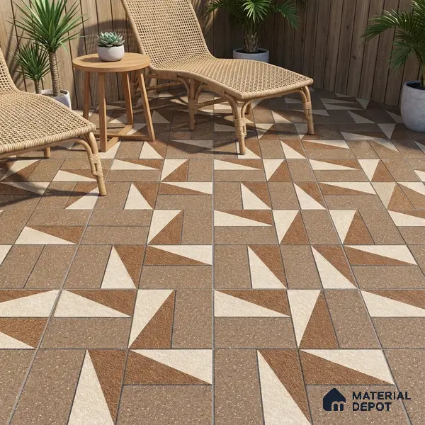 Parking Floor Tile TL 02368 16 x 16 inch Vitrified Anti Skid Matte Finish Heavy Duty Tile - 12 mm | Suitable For Outdoor, Heavy Traffic Areas | Pattern Alignment May Vary | 2-3 mm Spacer is Mandatory