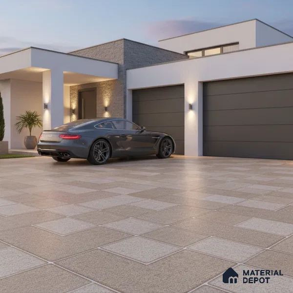 Parking Floor Tile TL 02369 16 x 16 inch Vitrified Anti Skid Matte Finish Heavy Duty Tile - 12 mm | Suitable For Outdoor, Heavy Traffic Areas | Pattern Alignment May Vary | 2-3 mm Spacer is Mandatory