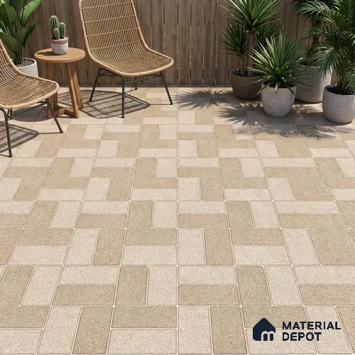Parking Floor Tile TL 02369 16 x 16 inch Vitrified Anti Skid Matte Finish Heavy Duty Tile - 12 mm | Suitable For Outdoor, Heavy Traffic Areas | Pattern Alignment May Vary | 2-3 mm Spacer is Mandatory