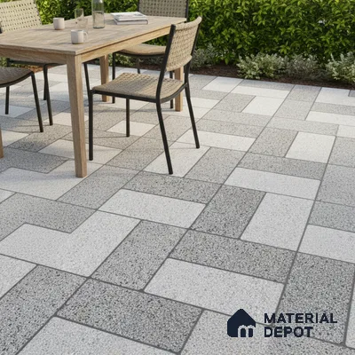 Parking Floor Tile TL 02370 16 x 16 inch Vitrified Anti Skid Matte Finish Heavy Duty Tile - 12 mm | Suitable For Outdoor, Heavy Traffic Areas | Pattern Alignment May Vary | 2-3 mm Spacer is Mandatory