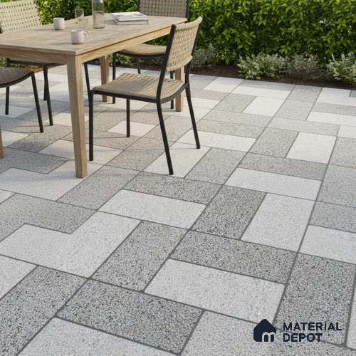 Parking Floor Tile TL 02370 16 x 16 inch Vitrified Anti Skid Matte Finish Heavy Duty Tile - 12 mm | Suitable For Outdoor, Heavy Traffic Areas | Pattern Alignment May Vary | 2-3 mm Spacer is Mandatory
