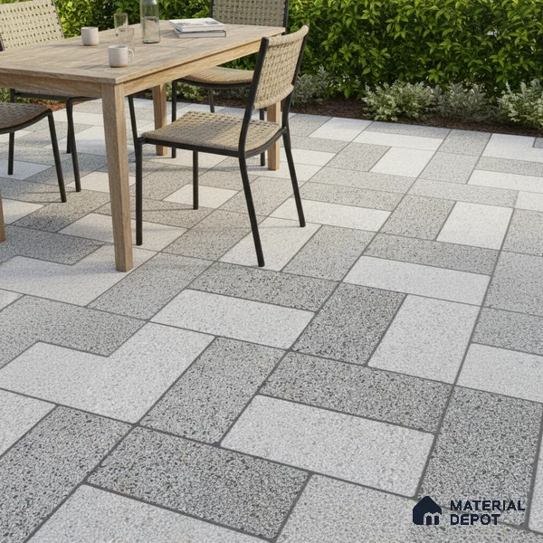 Parking Floor Tile TL 02370 16 x 16 inch Vitrified Anti Skid Matte Finish Heavy Duty Tile - 12 mm | Suitable For Outdoor, Heavy Traffic Areas | Pattern Alignment May Vary | 2-3 mm Spacer is Mandatory