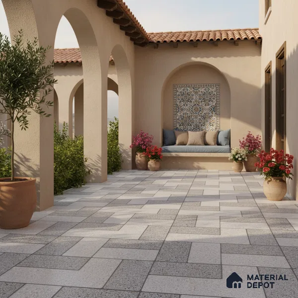 Parking Floor Tile TL 02370 16 x 16 inch Vitrified Anti Skid Matte Finish Heavy Duty Tile - 12 mm | Suitable For Outdoor, Heavy Traffic Areas | Pattern Alignment May Vary | 2-3 mm Spacer is Mandatory