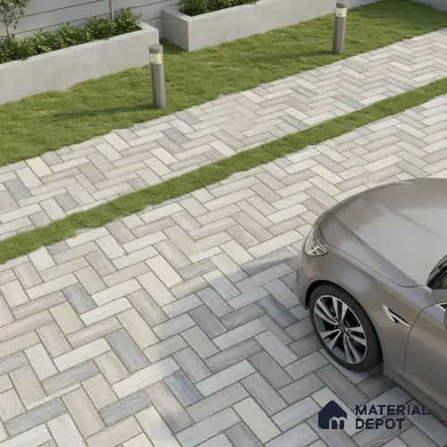 Parking Floor Tile TL 02371 16 x 16 inch Vitrified Anti Skid Matte Finish Heavy Duty Tile - 12 mm | Suitable For Outdoor, Heavy Traffic Areas | Pattern Alignment May Vary | 2-3 mm Spacer is Mandatory