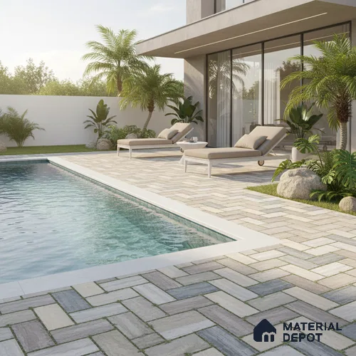 Parking Floor Tile TL 02371 16 x 16 inch Vitrified Anti Skid Matte Finish Heavy Duty Tile - 12 mm | Suitable For Outdoor, Heavy Traffic Areas | Pattern Alignment May Vary | 2-3 mm Spacer is Mandatory