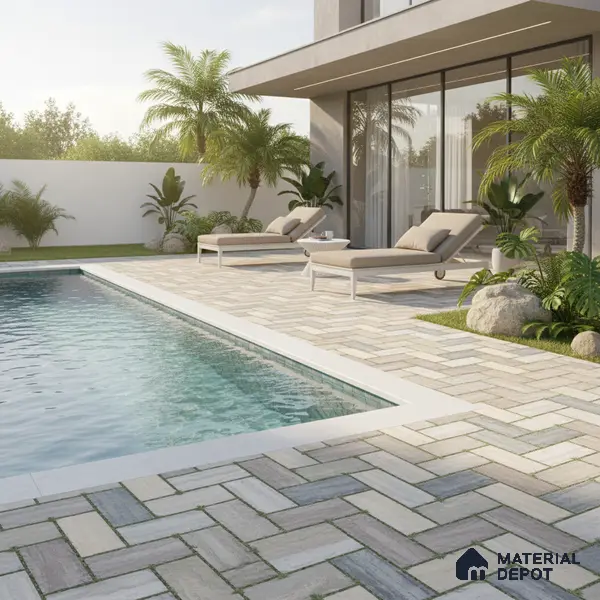 Parking Floor Tile TL 02371 16 x 16 inch Vitrified Anti Skid Matte Finish Heavy Duty Tile - 12 mm | Suitable For Outdoor, Heavy Traffic Areas | Pattern Alignment May Vary | 2-3 mm Spacer is Mandatory