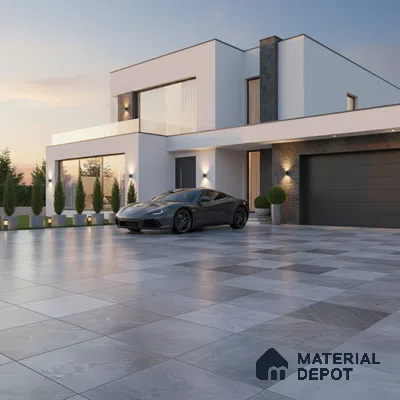 Parking Floor Tile TL 02372 16 x 16 inch Vitrified Anti Skid Matte Finish Heavy Duty Tile - 12 mm | Suitable For Outdoor, Heavy Traffic Areas | Pattern Alignment May Vary | 2-3 mm Spacer is Mandatory