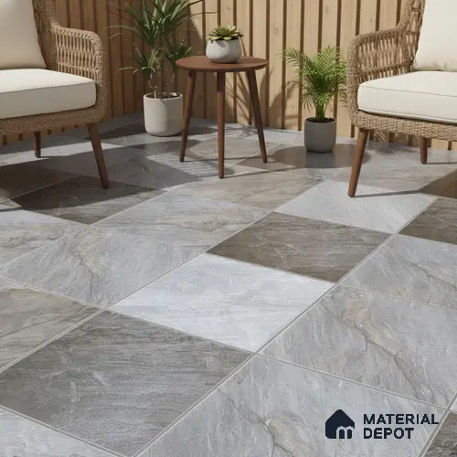 Parking Floor Tile TL 02372 16 x 16 inch Vitrified Anti Skid Matte Finish Heavy Duty Tile - 12 mm | Suitable For Outdoor, Heavy Traffic Areas | Pattern Alignment May Vary | 2-3 mm Spacer is Mandatory