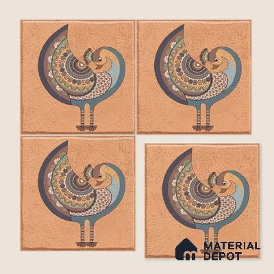Moroccan Floor Tile TL 02404 A Mini Royal Jaisalmer HL 1 ft x 1 ft Matte Finish Vitrified Parking Floor Tile - 12 mm (6 Random Design) | Suitable for Bathroom, Courtyard, Balcony | Please Expect a Slight Variation of Pattern
