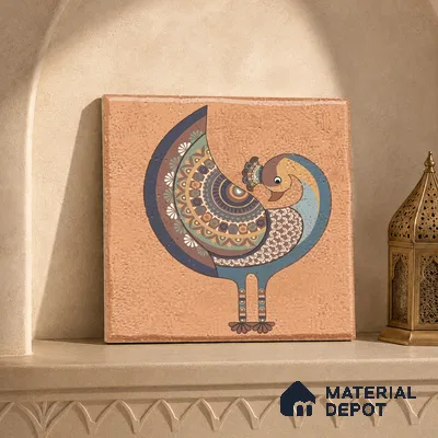 Moroccan Floor Tile TL 02404 A Mini Royal Jaisalmer HL 1 ft x 1 ft Matte Finish Vitrified Parking Floor Tile - 12 mm (6 Random Design) | Suitable for Bathroom, Courtyard, Balcony | Please Expect a Slight Variation of Pattern