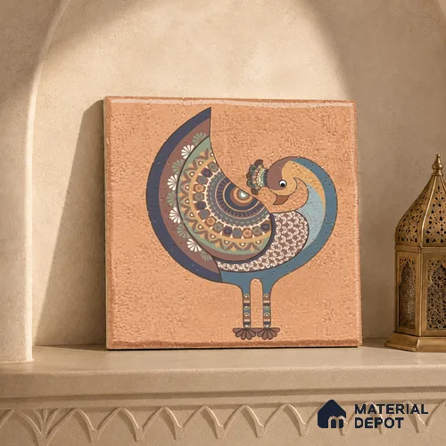 Moroccan Floor Tile TL 02404 A Mini Royal Jaisalmer HL 1 ft x 1 ft Matte Finish Vitrified Parking Floor Tile - 12 mm (6 Random Design) | Suitable for Bathroom, Courtyard, Balcony | Please Expect a Slight Variation of Pattern