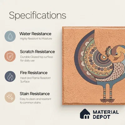 Moroccan Floor Tile TL 02404 A Mini Royal Jaisalmer HL 1 ft x 1 ft Matte Finish Vitrified Parking Floor Tile - 12 mm (6 Random Design) | Suitable for Bathroom, Courtyard, Balcony | Please Expect a Slight Variation of Pattern