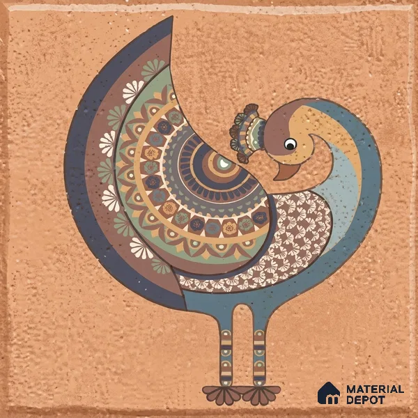 Moroccan Floor Tile TL 02404 A Mini Royal Jaisalmer HL 1 ft x 1 ft Matte Finish Vitrified Parking Floor Tile - 12 mm (6 Random Design) | Suitable for Bathroom, Courtyard, Balcony | Please Expect a Slight Variation of Pattern