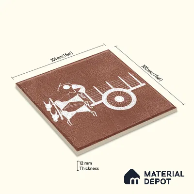 Moroccan Floor Tile TL 02405 B Mini Royal Village HL 1 ft x 1 ft Matte Finish Vitrified Parking Floor Tile - 12 mm (8 Random Design) | Suitable for Bathroom, Courtyard, Balcony | Please Expect a Slight Variation of Pattern
