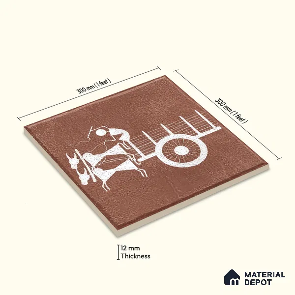 Moroccan Floor Tile TL 02405 B Mini Royal Village HL 1 ft x 1 ft Matte Finish Vitrified Parking Floor Tile - 12 mm (8 Random Design) | Suitable for Bathroom, Courtyard, Balcony | Please Expect a Slight Variation of Pattern