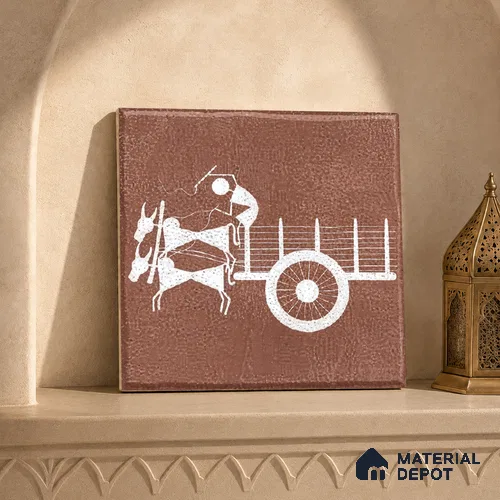 Moroccan Floor Tile TL 02405 B Mini Royal Village HL 1 ft x 1 ft Matte Finish Vitrified Parking Floor Tile - 12 mm (8 Random Design) | Suitable for Bathroom, Courtyard, Balcony | Please Expect a Slight Variation of Pattern | Image 05