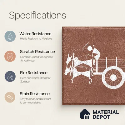 Moroccan Floor Tile TL 02405 B Mini Royal Village HL 1 ft x 1 ft Matte Finish Vitrified Parking Floor Tile - 12 mm (8 Random Design) | Suitable for Bathroom, Courtyard, Balcony | Please Expect a Slight Variation of Pattern