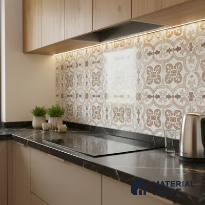 Highlighter Wall Tile TL 02418 B Brown Almond Highlighter 2 ft x 1 ft Glossy Finish Ceramic Tile - 6 mm | Suitable For Kitchen, Bathroom & Accent/Feature Wall