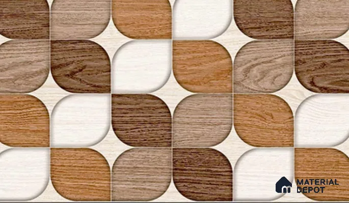 TL 02444 B Marrone Brown Highlighter 18 x 12 inch Glossy Finish Ceramic Wall Tile - 6 mm
