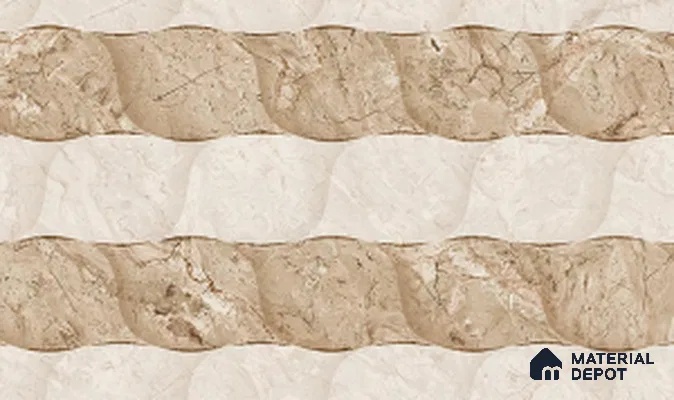 TL 02451 B Cashew Beige Highlighter 18 x 12 inch Glossy Finish Ceramic Wall Tile - 6 mm