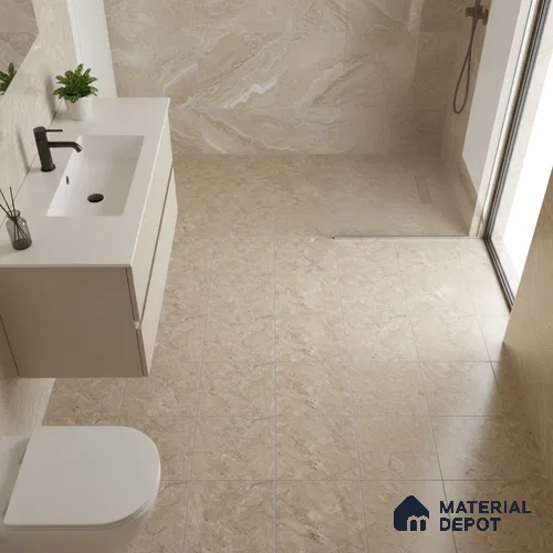 TL 02451 D Buff Beige Matching Floor 12 x 12 inch Matte Finish Ceramic Floor Tile - 6 mm