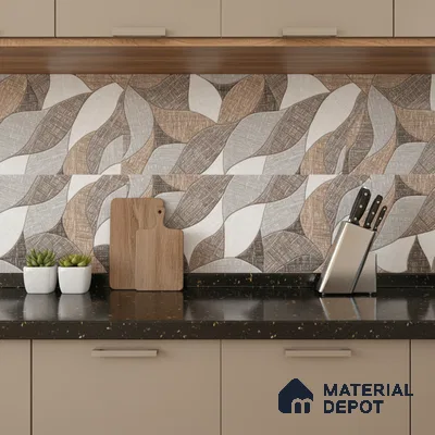 Highlighter Wall Tile TL 02453 B Grey Silver 2 ft x 1 ft Glossy Finish Ceramic Tile - 6 mm | Suitable For Kitchen, Bathroom & Accent/Feature Wall