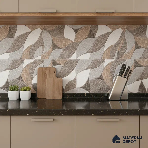 Highlighter Wall Tile TL 02453 B Grey Silver 2 ft x 1 ft Glossy Finish Ceramic Tile - 6 mm | Suitable For Kitchen, Bathroom & Accent/Feature Wall