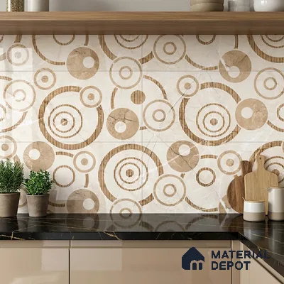 TL 02454 B Brown Champagne Highlighter 2 ft x 1 ft Glossy Finish Ceramic Wall Tile - 6 mm (Sample)